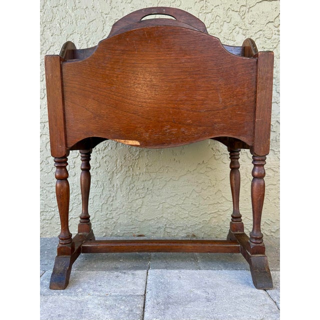 Vintage 1900s Tall Wooden Magazine/Newspaper Rack For Sale In Orlando - Image 6 of 8