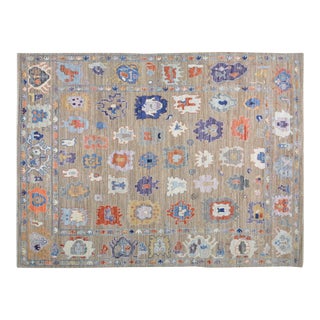 1960s Vintage Anatolian Oushak Handmade Hand Knotted Rug With Natural Colors,9'x12' For Sale