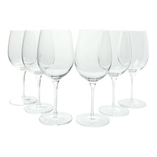 Luigi Bormioli Set of 6 Contemporary Clear Wine Glasses For Sale