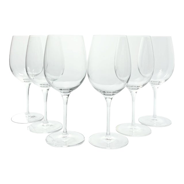 Luigi Bormioli Set of 6 Contemporary Clear Wine Glasses For Sale