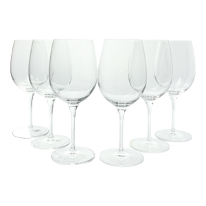 Luigi Bormioli Set of 6 Contemporary Clear Wine Glasses