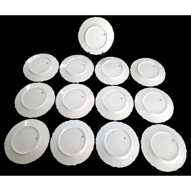 Antique 1891-1906 Rosenthal Monbijou Bone China Dinner Plates 10.25 in -Set of 13 For Sale In Phoenix - Image 6 of 7