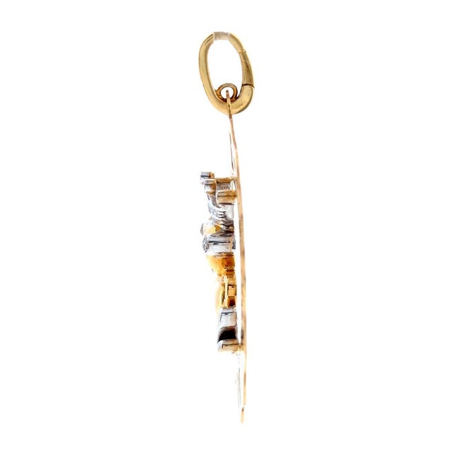 Chantecler Capri 18k Two Tone Large Logo Diamond Frog Prince Charm For Sale - Image 4 of 7