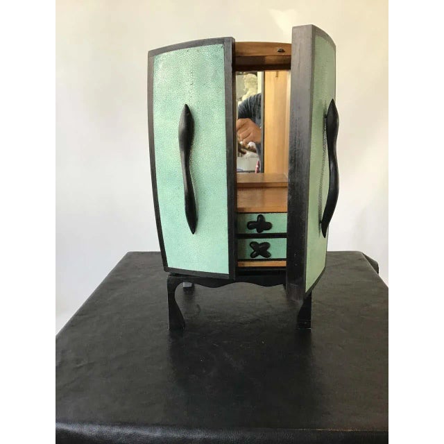 R & Y Augousti Shagreen jewelry box.