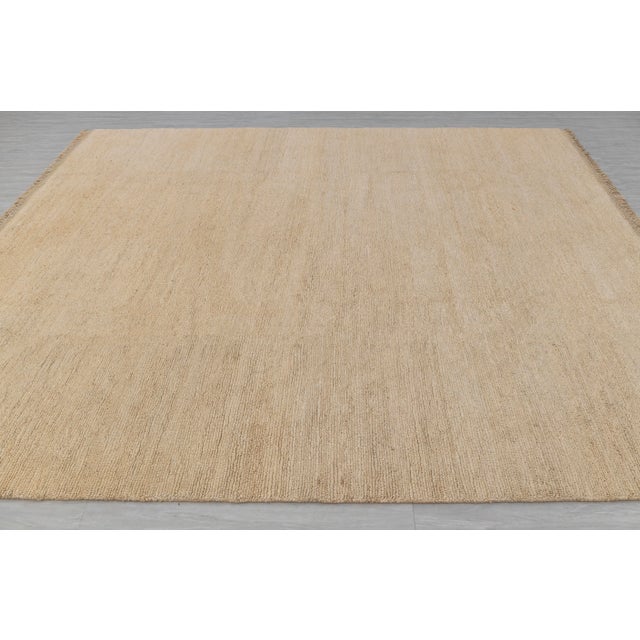 Not Yet Made - Made To Order High Quality Hand Knotted Light Tan Jute Loop Pattern Solid Rug 5x7Ft. For Sale - Image 5 of 12