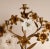 Metal Antique French Candelabra Gold Bronze Brass Church Candelabra Opaline Glass Flowers For Sale - Image 7 of 11