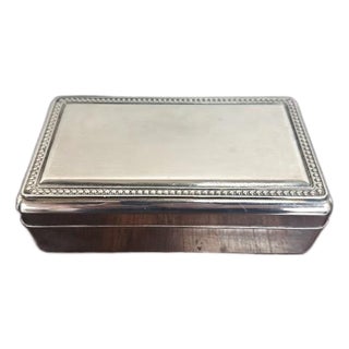 Vintage Silver Plated Jewelry Box For Sale
