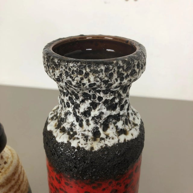 Vintage Multicolor Fat Lava Pottery Vases by Scheurich, Germany, Set of 4 For Sale - Image 10 of 18