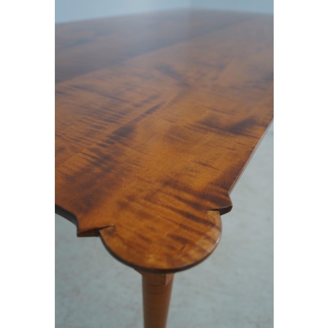 Tiger Maple Scalloped Top Dining Room Table For Sale In Philadelphia - Image 6 of 12