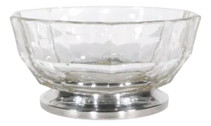 Goldinger Glass and Silver Plate Centerpiece Bowl, Made in Italy Circa 1970's