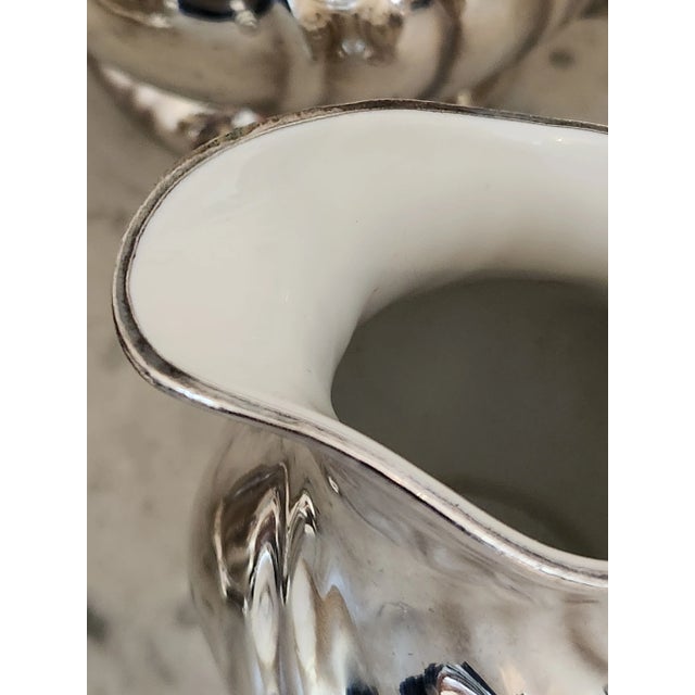 Silver Art Deco German Silver Enamel Tea & Coffee Service, Attributed to Wmf, Circa 1930s For Sale - Image 8 of 12