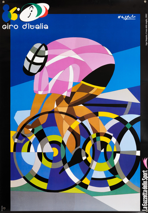 86th Giro d'Italia Cycling Poster by Ugo Nespolo, 2002