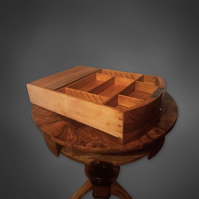 Biedermeier Walnut Side Table with Swans, 1820 For Sale - Image 9 of 13