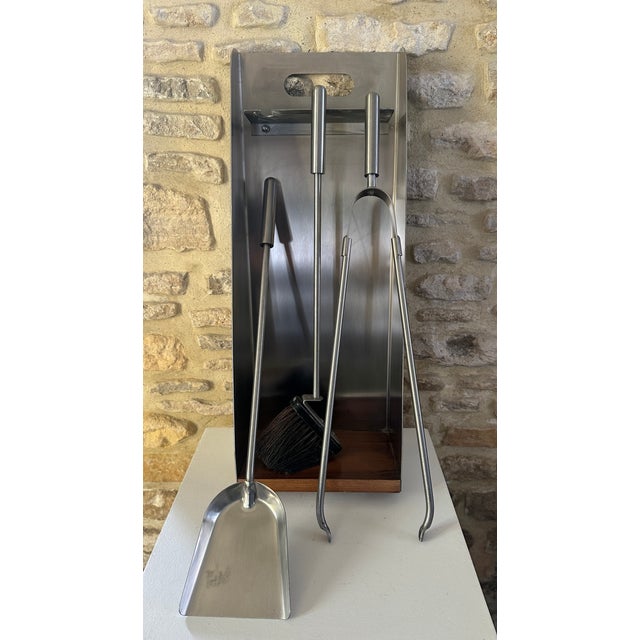 1970s Vintage Fireplace Tool Set in Metal, 1970, Set of 3 For Sale - Image 5 of 12