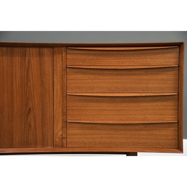 Brown 1950s Refinished 75” Danish Modern Teak Sideboard Credenza Dresser by Falster For Sale - Image 8 of 11