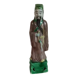 19th Century Chinese Famille Verte Porcelain Scholar or Immortal Figure