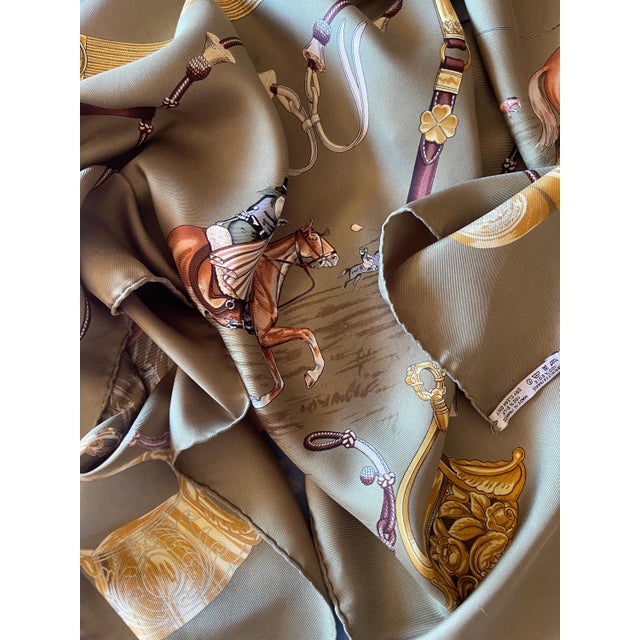 Textile HERMÈS PAMPA Silk scarf designed by Jean De Fougerolles 1986 For Sale - Image 7 of 9