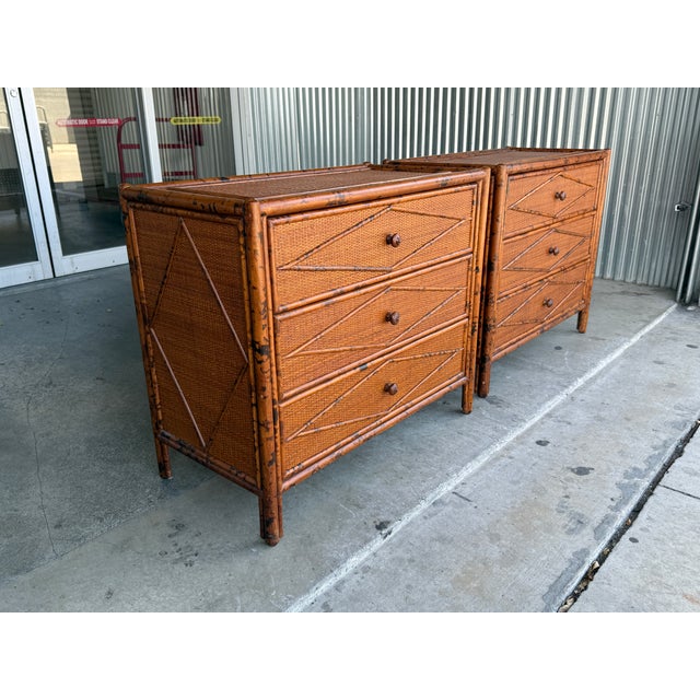 Bloomingdales Rattan Chest of Drawers - A Pair sold as found in good condition previously owned andshowingnormal signs of...