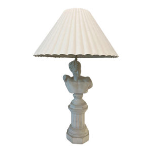 Vintage Plaster Bust Table Lamp With Shade