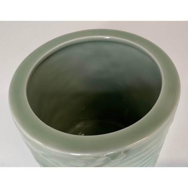 Mid 20th Century Celadon Dragon Brush Pot For Sale - Image 9 of 10