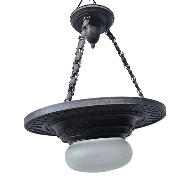 Art Nouveau Brass Pendant Light, 1890s For Sale