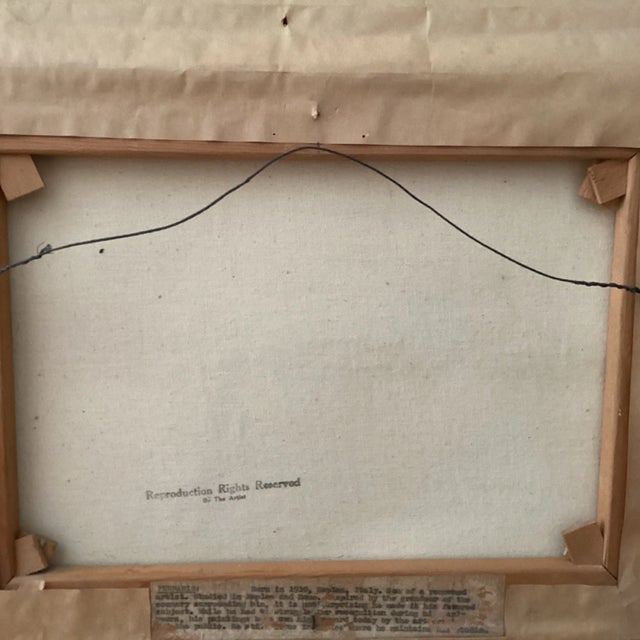 Mid 20th Century Original Oil Painting "Harbor Morning" Signed by Artist Italy, Framed For Sale - Image 11 of 12