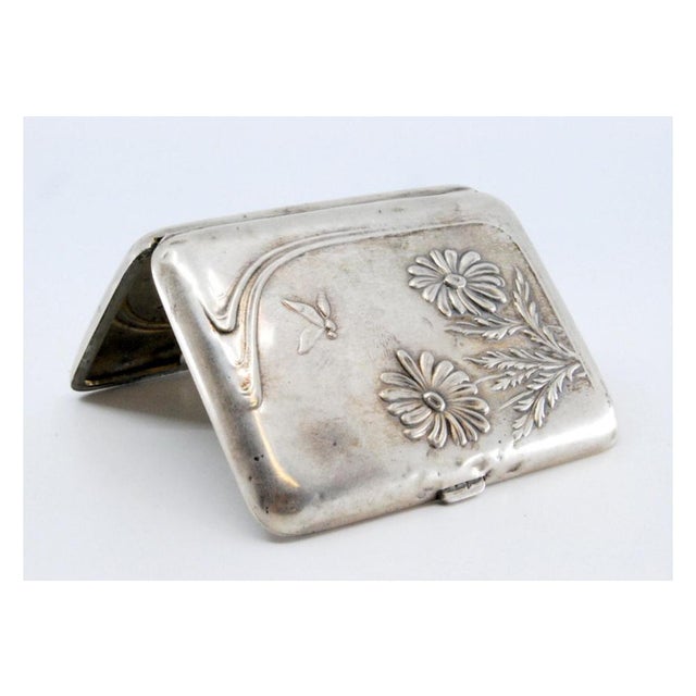 Silver Cigarette Case in Art Nouveau Style For Sale - Image 6 of 10