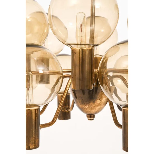 Ceiling Lamp in Brass and Glass attributed to Hans-Agne Jakobsson, 1960s For Sale - Image 4 of 11
