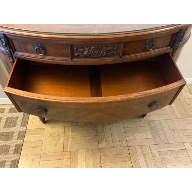 Early 20th Century Mahogany Bow Front Bureau For Sale - Image 10 of 11