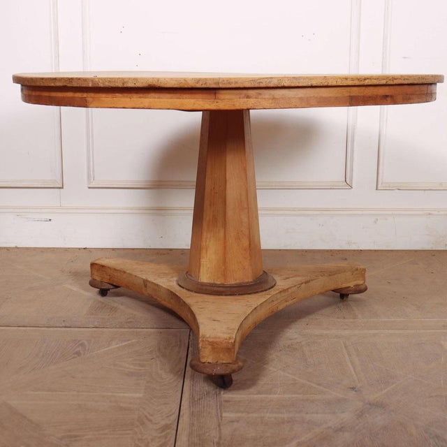 Early 19th C pine breakfast table, lovely mellow colour. 1830 Dimensions:H: 71cm (28")Di: 130.5cm (51.4") This piece is...