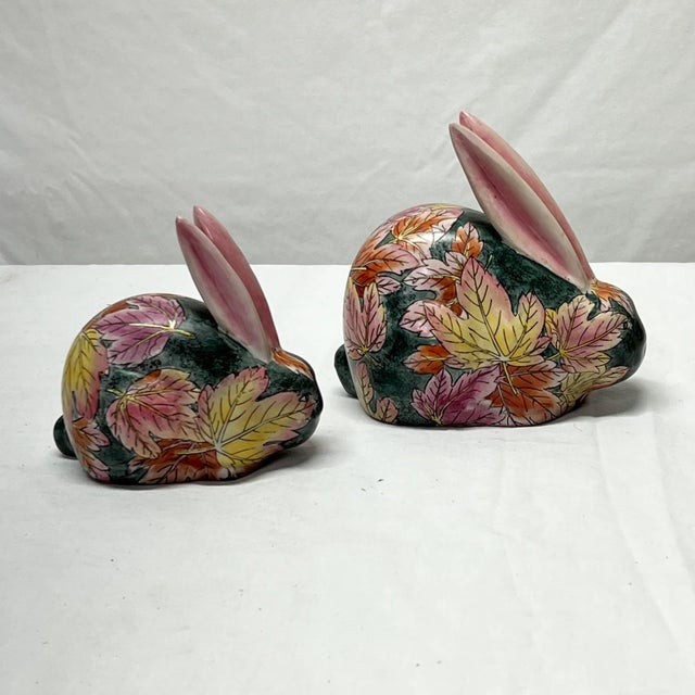 Late 20th Century Chinoiserie Long Eared Rabbits a Pair Chairish