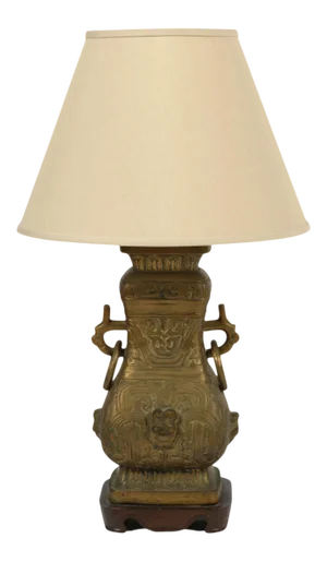 Antique Bronze Asian Lamp