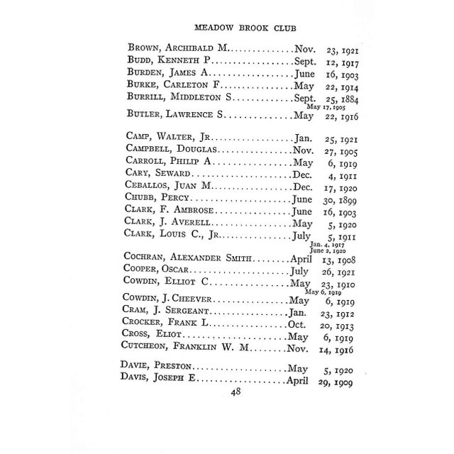 Meadow Brook Club m.b.h. Year Book 1922 For Sale - Image 9 of 11