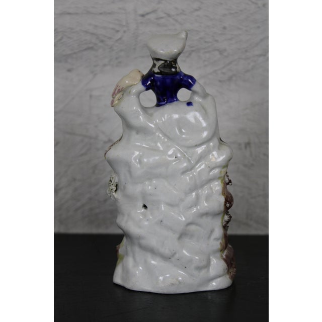 Antique Late 19th Century English Staffordshire Porcelain Figurine Girl Seated on Waterfall Bird For Sale - Image 4 of 13