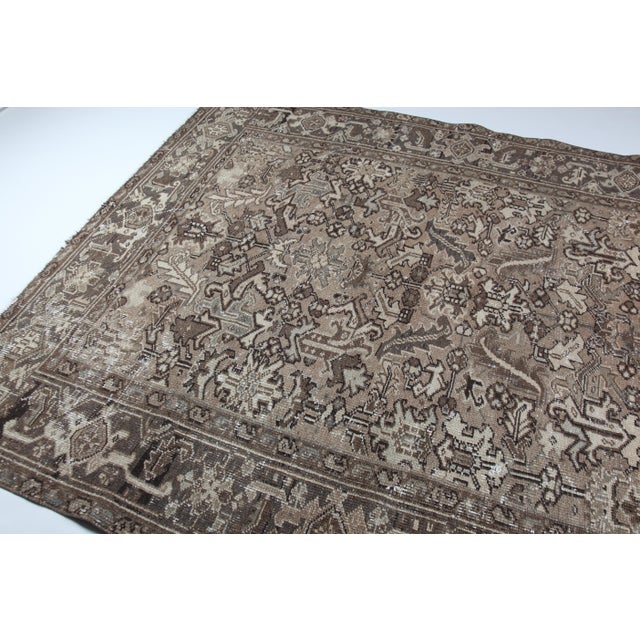 Hand-Knotted Persian Heriz Rug, Mid 20th Century Masterpiece Fllor Rug -5' 10'' X 8' For Sale In Tampa - Image 6 of 11