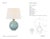 Thomas O'Brien by Visual Comfort Signature Ponteil 17" Table Lamp in Crackled Robin with Linen Shade Designer: Thomas...