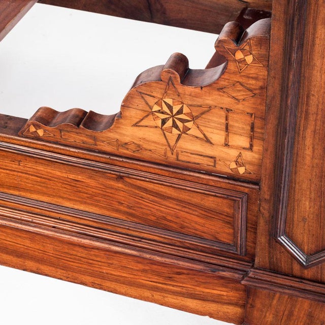 Walnut Single Bed with Marquetry Details, France, 1930s For Sale - Image 16 of 18