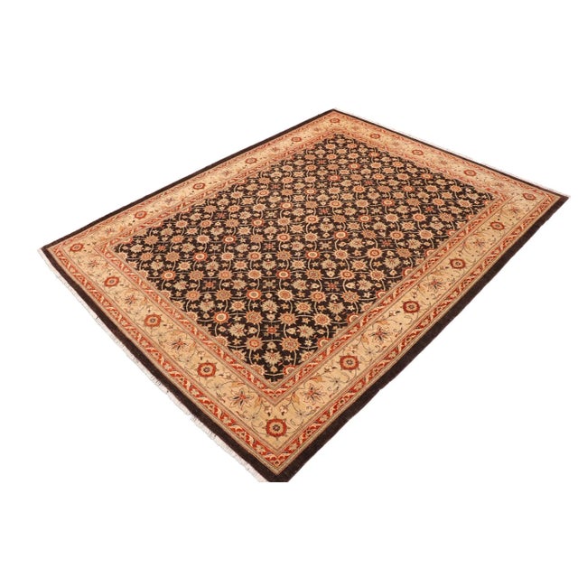 Textile 1990s Bohemien Ziegler Brown Beige Hand-Knotted Wool Rug - 9'1'' X 11'9'' For Sale - Image 7 of 8