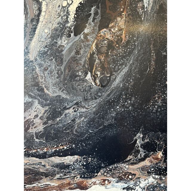 Vintage Richard Mann "Black and White" Painting For Sale - Image 9 of 10
