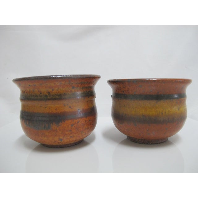 Wally Schwab Pacific Nw Stoneware Studio Pottery Small Pot or Punch Cup Set of 6 For Sale - Image 4 of 14