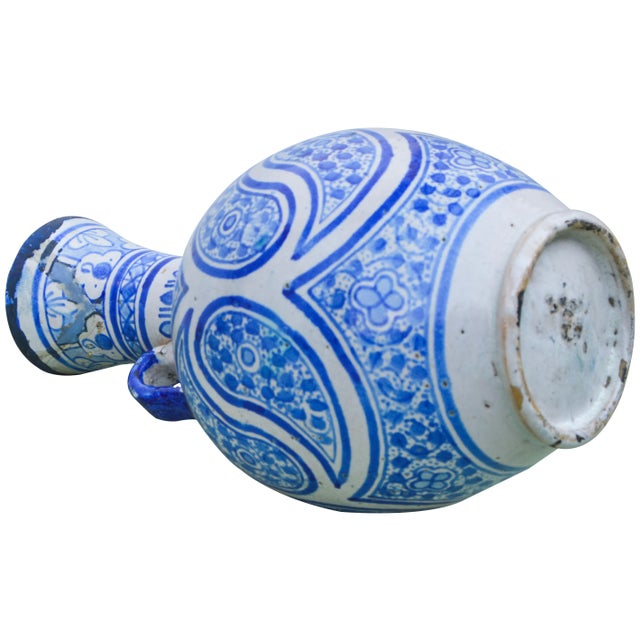 Ceramic Antique Moorish Ceramic Vase W/ Handles For Sale - Image 7 of 8