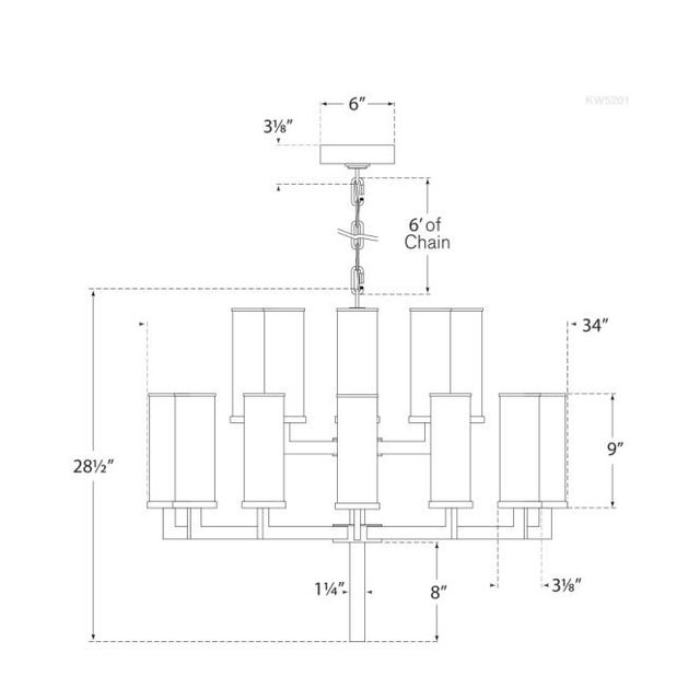 Modern Kelly Wearstler for Visual Comfort Signature Liaison Double Tier Chandelier in Polished Nickel with Crackle Glass For Sale - Image 3 of 3