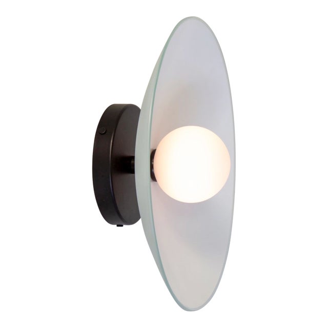 Dish Wall Sconce, 3in Glass Globe, Modern Led Wall Sconce, by Research.Lighting For Sale