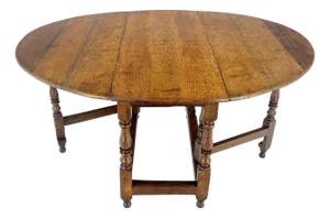 Solid Tiger Oak Oval Drop Leaf Gate Leg Dining Table Clean!
