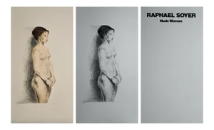Late 20th Century "Nude Woman Portfolio" Figurative Lithograph Numbered 109/300 by Raphael Soyer - Set of 3
