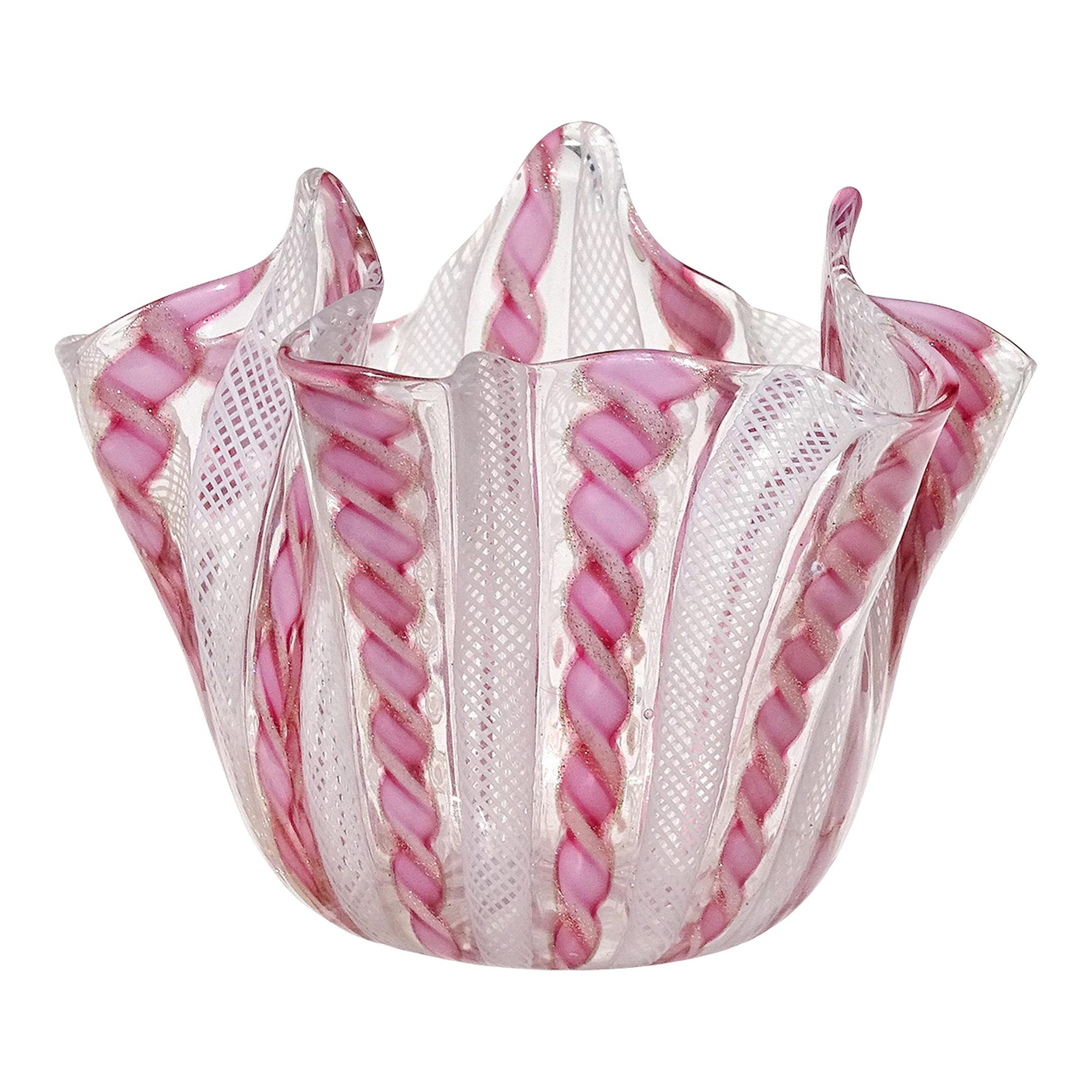 値下！【VINTAGE】MURANO フラワー　ベース　ピンク 値下！【VINTAGE】MURANO フラワー ベース ピンク