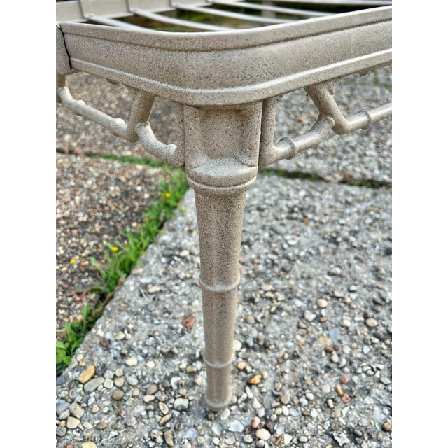 Late 20th Century Brown Jordan “Calcutta” Faux Bamboo Chinoiserie Chippendale Outdoor Settee or Loveseat For Sale In New Orleans - Image 6 of 12