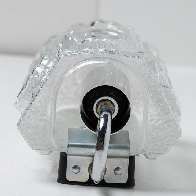 Clear Chrome Glass Wall Light by Helena Tynell for Limburg, 1960 For Sale - Image 3 of 18