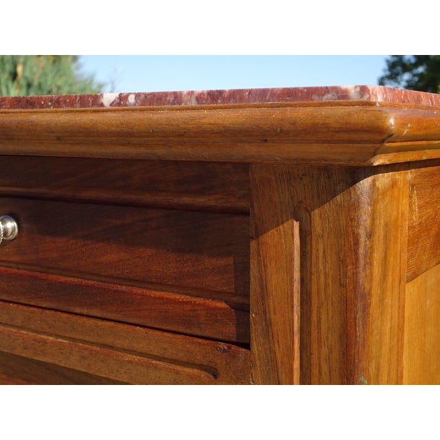 Louis XVI Bedside Table in Walnut and Marble For Sale - Image 16 of 18