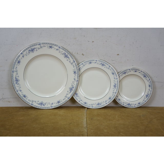 Late 20th Century Late 20th Century 60 Pc Minton Bellemeade Blue Floral Bone China Dinnerware Service for 12 For Sale - Image 5 of 10